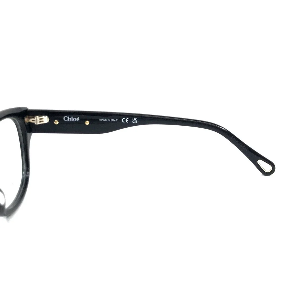 Chloe XS Eyeglasses Frame CH0124O 001 Polished Black Gold Cat Eye 49-18-140